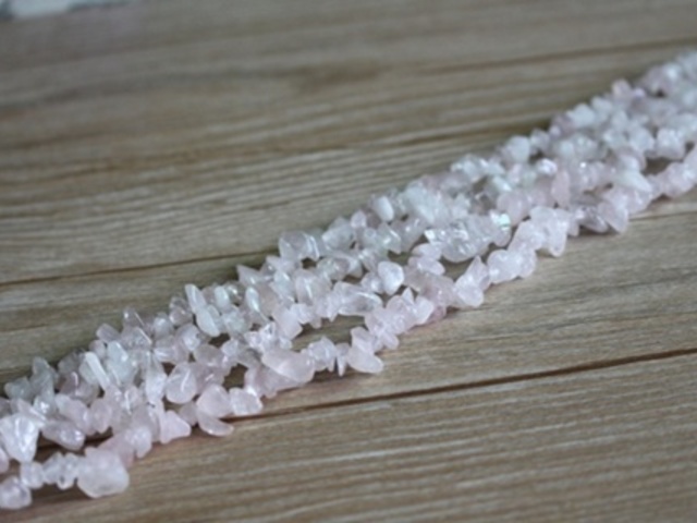 5Strands X 130Pcs Rose Quartz Chips Beads Jewelry Making - Click Image to Close