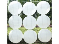 10Pcs New Plain White Round Paper Lanterns 30cm