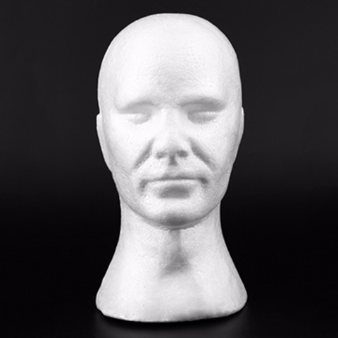 1Pc New White Male Foam Mannequin Head 30cm High - Click Image to Close