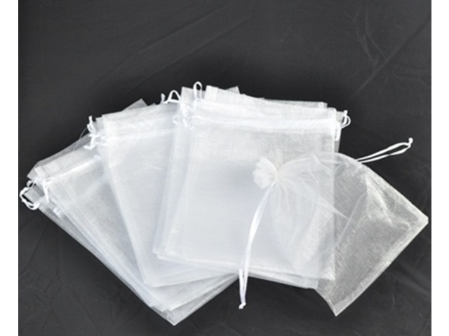 98 White Drawstring Jewelry Gift Pouches 23x17cm - Click Image to Close