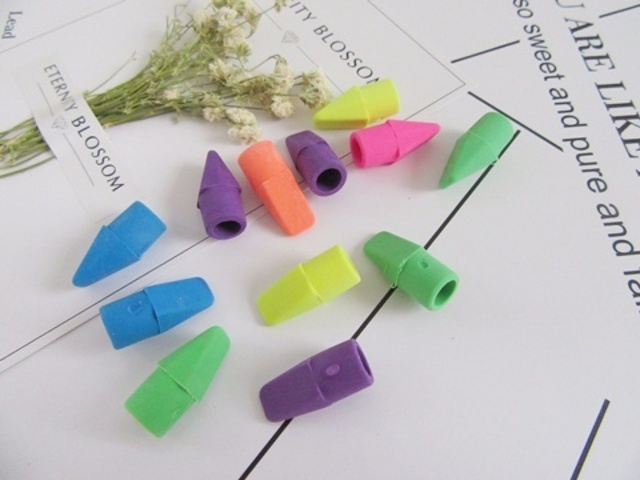 36Sheets X 40Pcs Arrows Shape Pencil Top Erasers Rubbers Mixed - Click Image to Close