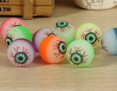50X Scary Eyeball Rubber Bouncing Balls 40mm Mixed - Click Image to Close