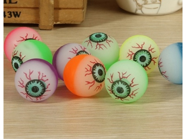 50X Scary Eyeball Rubber Bouncing Balls 40mm Mixed