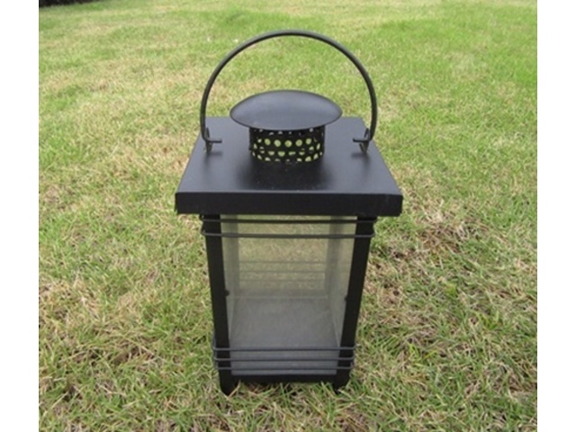 1X Black Metal Candle Lantern Wedding Decoration 22cm High