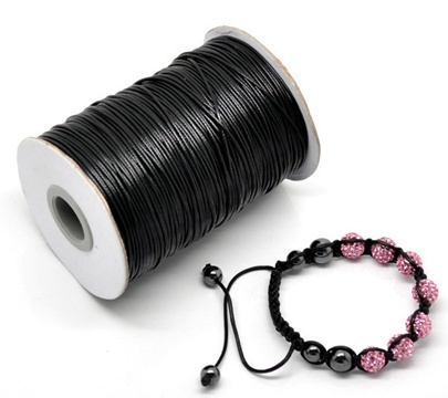 1Roll X 100yds Black Waxed Jewellery Twine Beading Cord - Click Image to Close