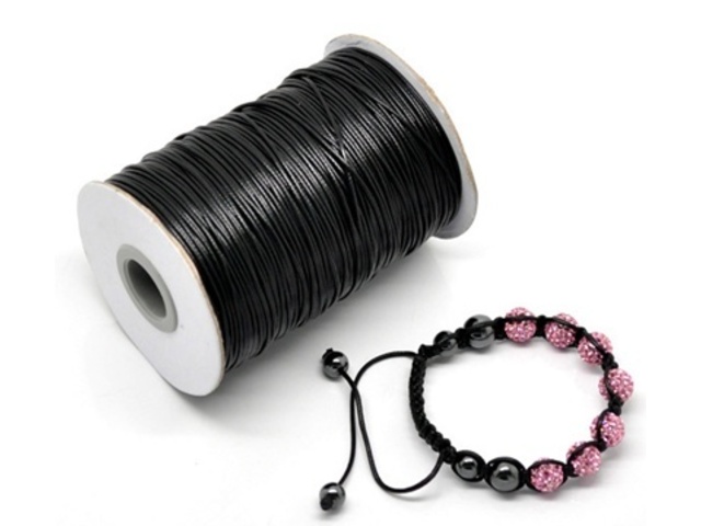 1Roll X 100yds Black Waxed Jewellery Twine Beading Cord - Click Image to Close