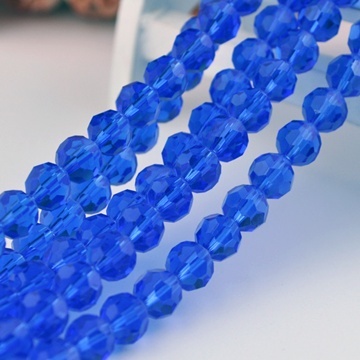 10Strand x 68Pcs Blue Faceted Crystal Beads 8mm - Click Image to Close