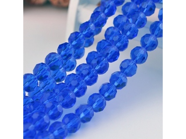 10Strand x 68Pcs Blue Faceted Crystal Beads 8mm - Click Image to Close