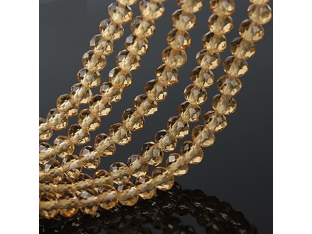 10Strand x 72Pcs Light Coffee Faceted Crystal Beads 8mm