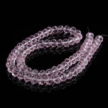 10Strand x 68Pcs Pink Rondelle Faceted Crystal Beads 8mm - Click Image to Close