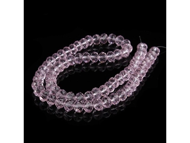 10Strand x 68Pcs Pink Rondelle Faceted Crystal Beads 8mm 10Strand x 68Pcs Pink Rondelle Faceted Crystal Beads 8mm
