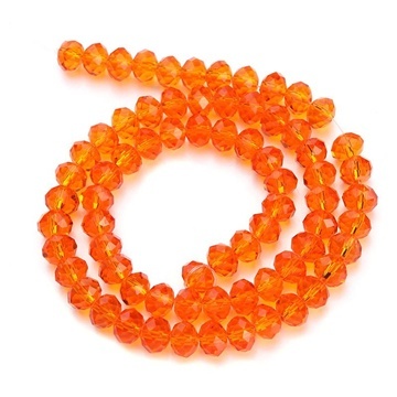 10Strand x 68Pcs Orange Rondelle Faceted Crystal Beads 8mm - Click Image to Close