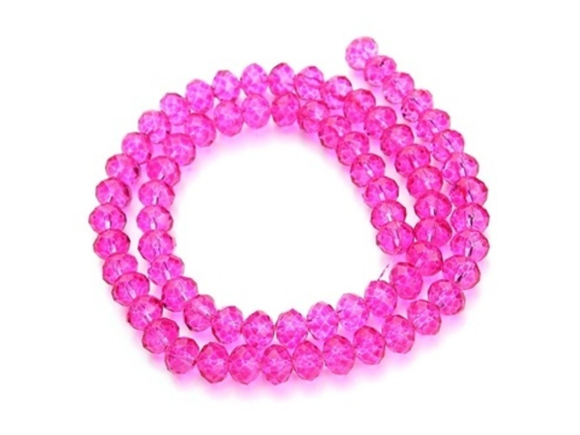 10Strand x 65Pcs Fuschia Faceted Crystal Beads 8mm - Click Image to Close