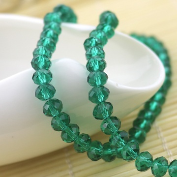 10Strand x 68Pcs Green Rondelle Faceted Crystal Beads 8mm - Click Image to Close