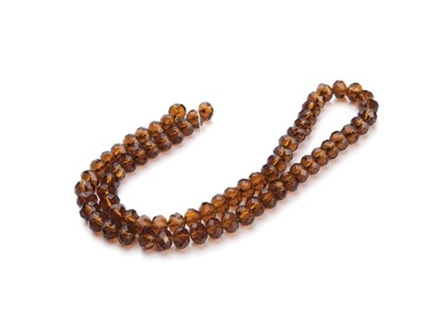 10Strand x 68Pcs Coffee Faceted Crystal Beads 8mm - Click Image to Close