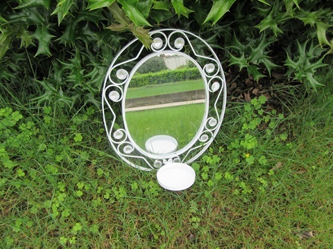 1X Hanging Classic White Oval Clearer Makeup Mirror 32x26.5cm - Click Image to Close