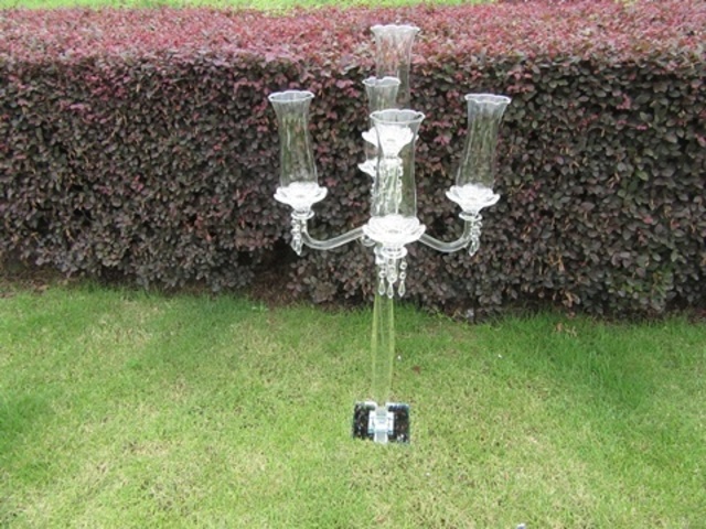 1X 5-Heads Tall Crystal Candle Holder Candelabra 100cm High 1X 5-Heads Tall Crystal Candle Holder Candelabra 100cm High