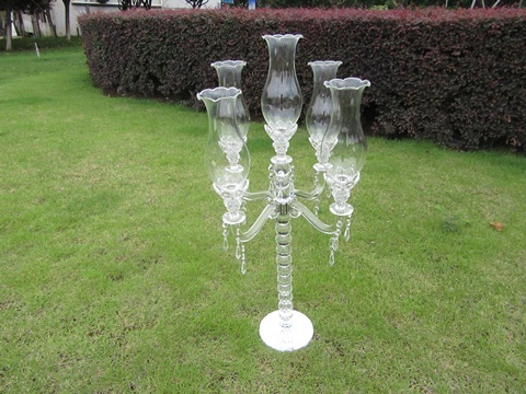 1X 5-Heads Tall Crystal Candle Holder Candelabra Ball Rod 80cm - Click Image to Close