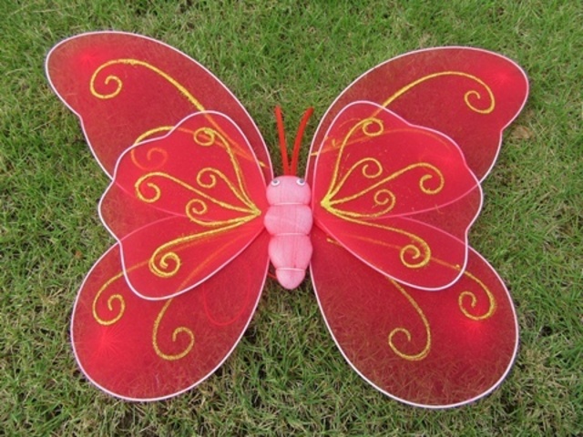 10X New Red Butterfly Fairy Wings Dress-up - Click Image to Close