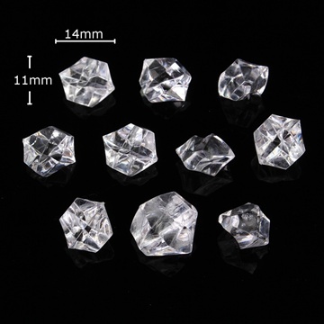 900 Clear Acrylic Ice Pieces Stones Wedding Party 14mm - Click Image to Close
