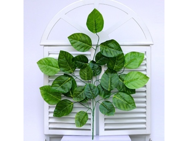 12Branch X 25 Leaves Artificial Apple Leaves - Click Image to Close