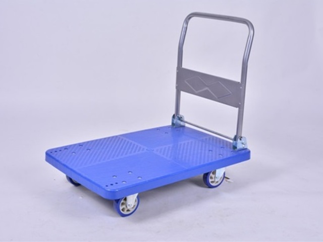 1X Blue Metal Garden Home Moving Workshop Trolley Cart 60x90cm