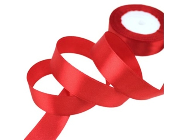 5Rolls X 25Yards Red Satin Ribbon 25mm - Click Image to Close