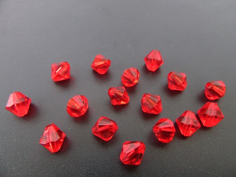 2700 Red Faceted Bicone Beads Jewellery Finding 8mm - Click Image to Close