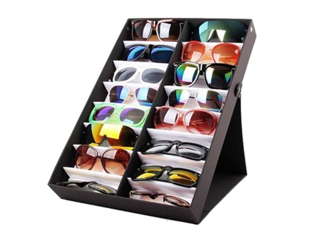 1X New Sunglasses Display Tray Case 16 Pairs Holder