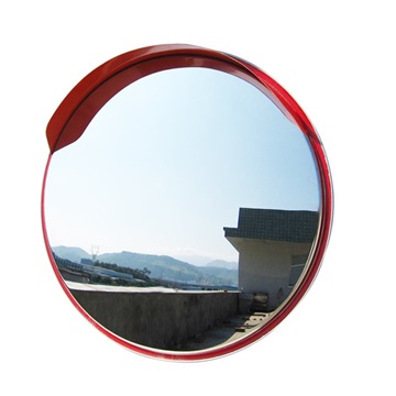 1X New Red 80cm Outdoor Convex Security Safety Mirror w/Cover - Click Image to Close