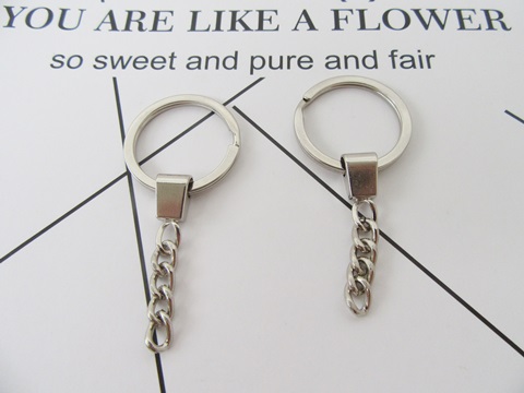50 Shiny Key Rings Keyrings with Chain Finding kr-a30 - Click Image to Close
