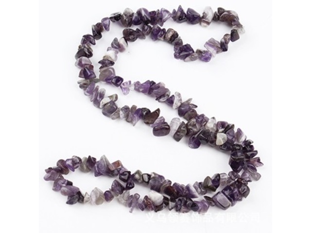 5Strands x 240pcs Amethyst Gemstone Tooth Loose Chip Beads - Click Image to Close