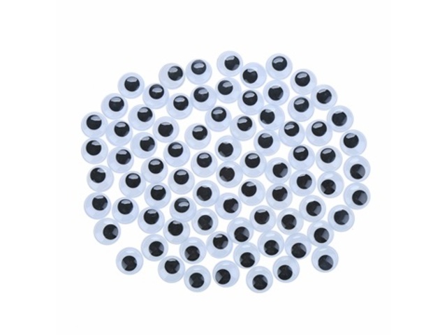 400 Black Joggle Eyes/Movable Eyes for Crafts 15mm - Click Image to Close