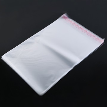 100 Clear Self-Adhesive Seal plastic bags 42x30cm - Click Image to Close
