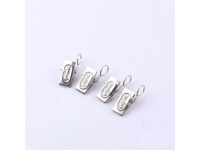 10Sheet x 20Pcs Stainless Steel Shower Curtain Drapery Hook Clip