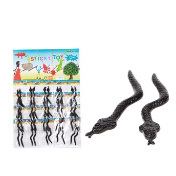 40Pcs (20Prs) Funny Soft Snake Great Sticky Toys Black - Click Image to Close