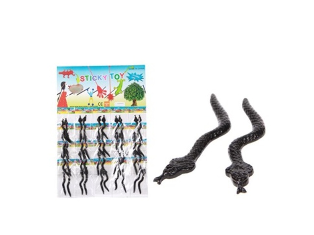 40Pcs (20Prs) Funny Soft Snake Great Sticky Toys Black - Click Image to Close