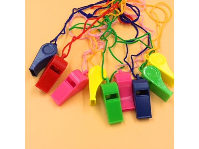 120 Plastic Funny Kids Whistle with String - Click Image to Close