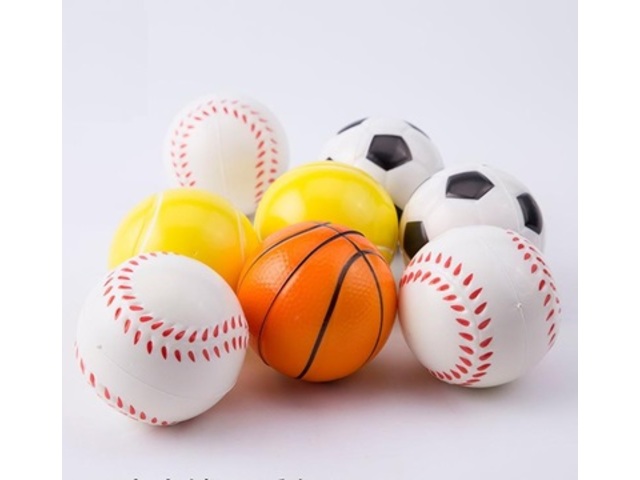 12 Anti-Stress PU Foam Football Basketball Etc Squeeze Reliever - Click Image to Close