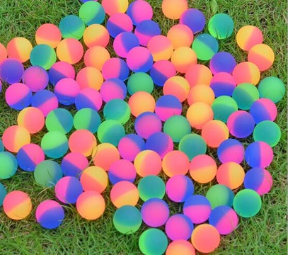 100X Frosted Rubber Bouncing Balls 30mm Mixed Color - Click Image to Close
