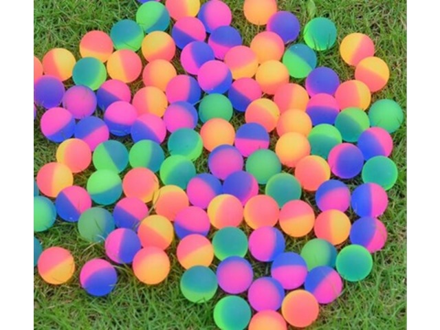 100X Frosted Rubber Bouncing Balls 30mm Mixed Color - Click Image to Close