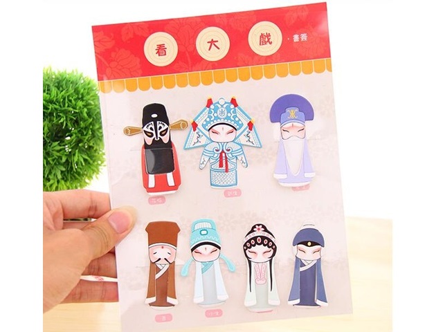 25Sheet x 7Pcs Beijing Opera Mask Bookmark Magazine Note Pad - Click Image to Close