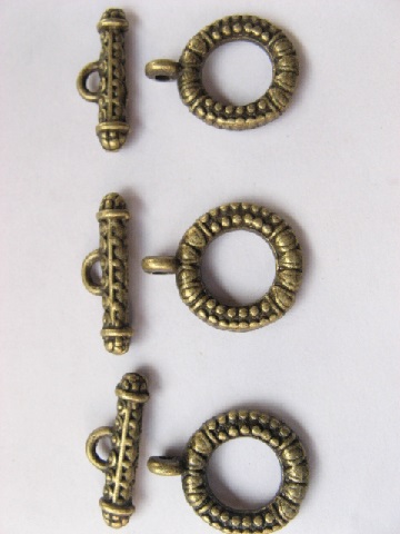 100Sets Antique Beonze Jewelry Finding Toggle Clasps 15x20mm - Click Image to Close