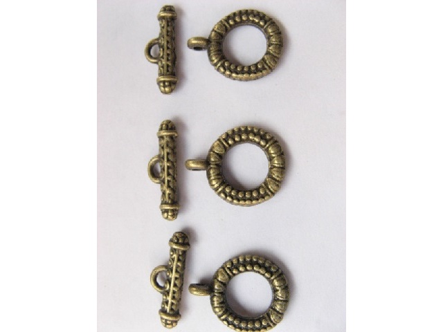 100Sets Antique Beonze Jewelry Finding Toggle Clasps 15x20mm - Click Image to Close