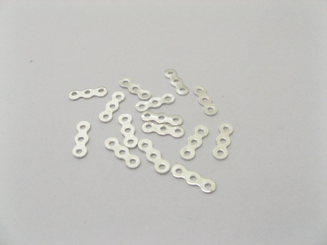 1000 Silver Spacer Bars 3 Hole 10mm Connector Jewellery Finding
