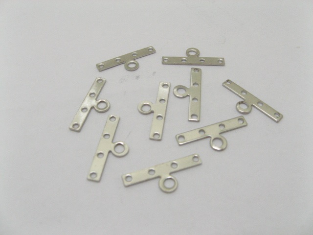 1000 Nickel 4-Strand Connector End Bars Jewellery Finding - Click Image to Close