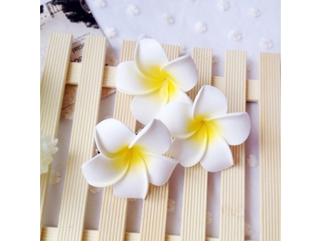 50 New Fabulous Foam Frangipani Flower 4.5x3cm - Click Image to Close