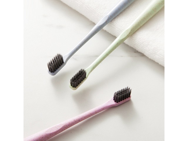 20X ECO Soft Wheat Straw Tooth Cleaner Bamboo Charcoal Adults Br