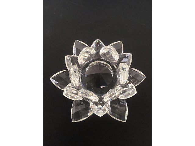 1X Stunning Clear Crystal Lotus Flower Art Deco 10x5.2x4.5cm - Click Image to Close