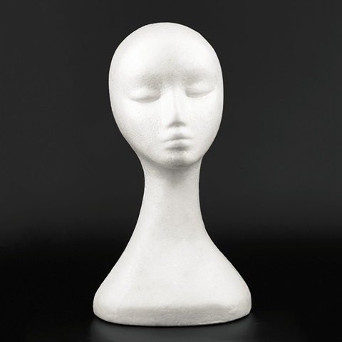 1Pc New White Female Foam Mannequin Head 38.5cm High - Click Image to Close